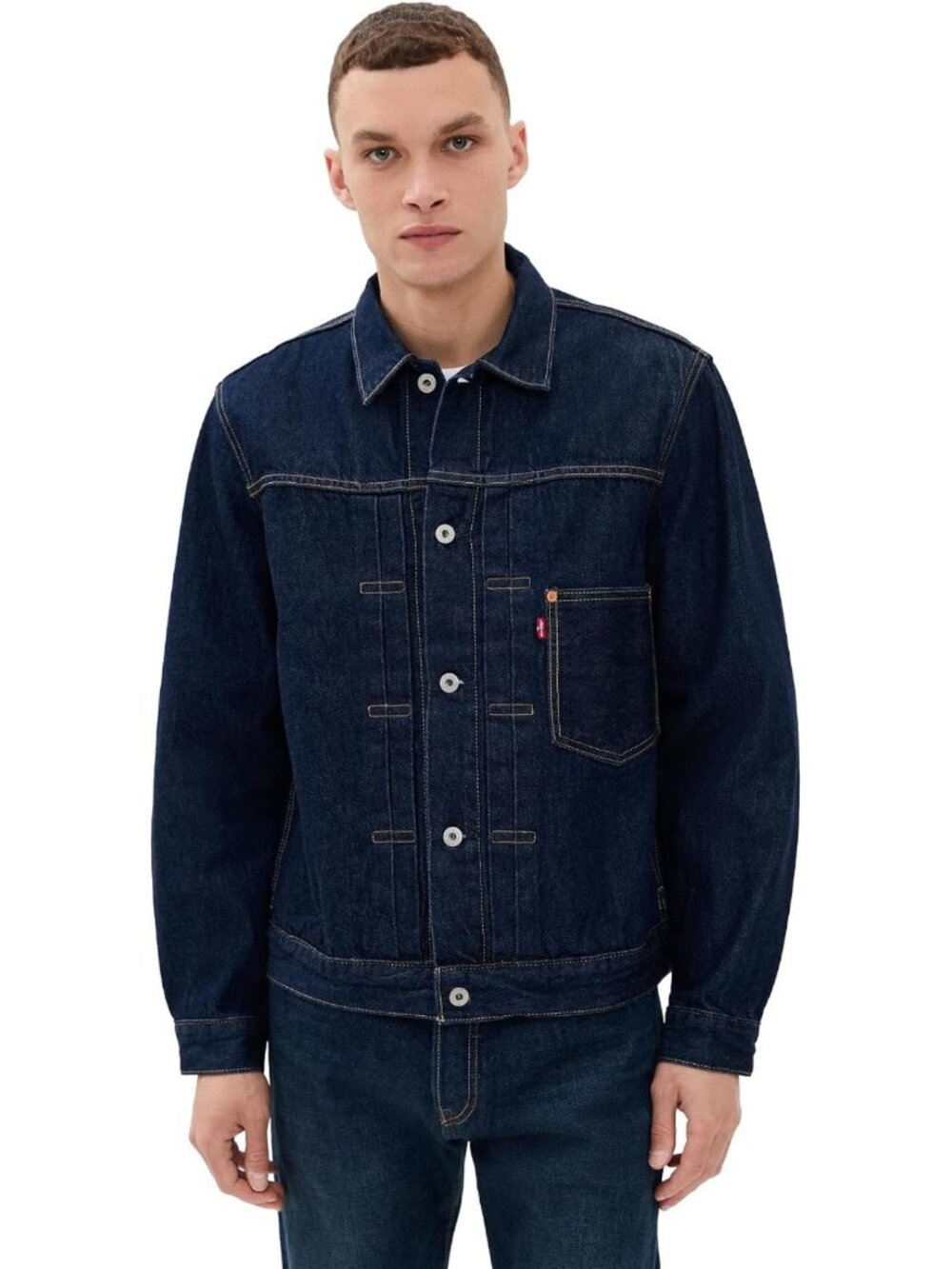Stylish Men's Type I Trucker Jacket - Classic Denim Outerwear, Casual Fit